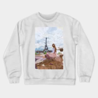 Summer in Paris oil painting Crewneck Sweatshirt